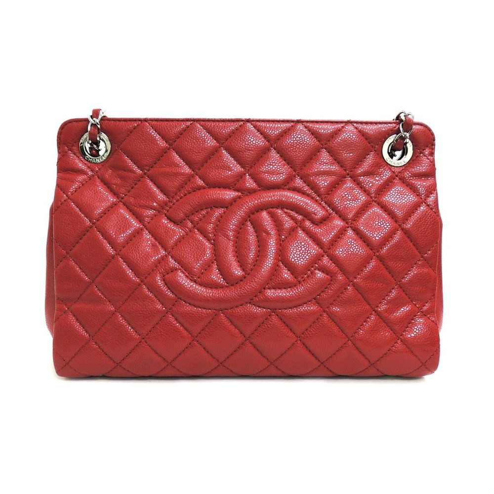 Chanel Caviar Skin Red Leather Bag! MINT! - Picture 2 of 10